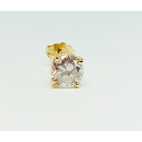 Single 0.55CT REAL GENUINE Diamond Stud Earring 14k SOLID Gold - Picture 6 of 6